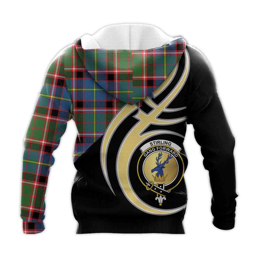 Printivon Stirling Bannockburn Clan Believe In Me Crest Tartan Knitted Hoodie Custom Your Text