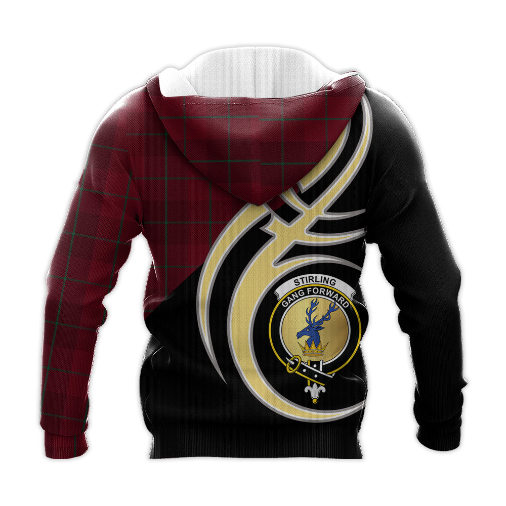 Printivon Stirling Of Keir Clan Believe In Me Crest Tartan Knitted Hoodie Custom Your Text
