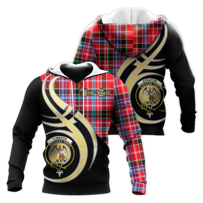 Printivon Straiton Clan Believe In Me Crest Tartan Knitted Hoodie Custom Your Text