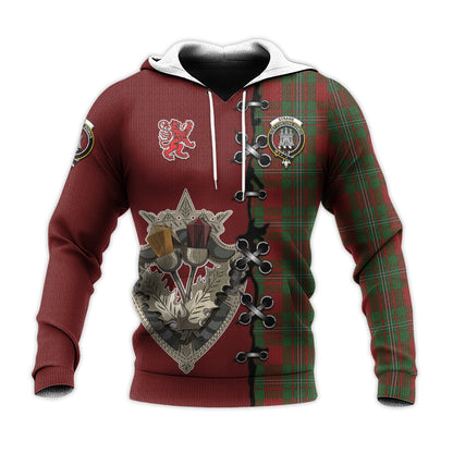 Printivon Strange Tartan Hoodie Lion Rampant And Celtic Thistle Style
