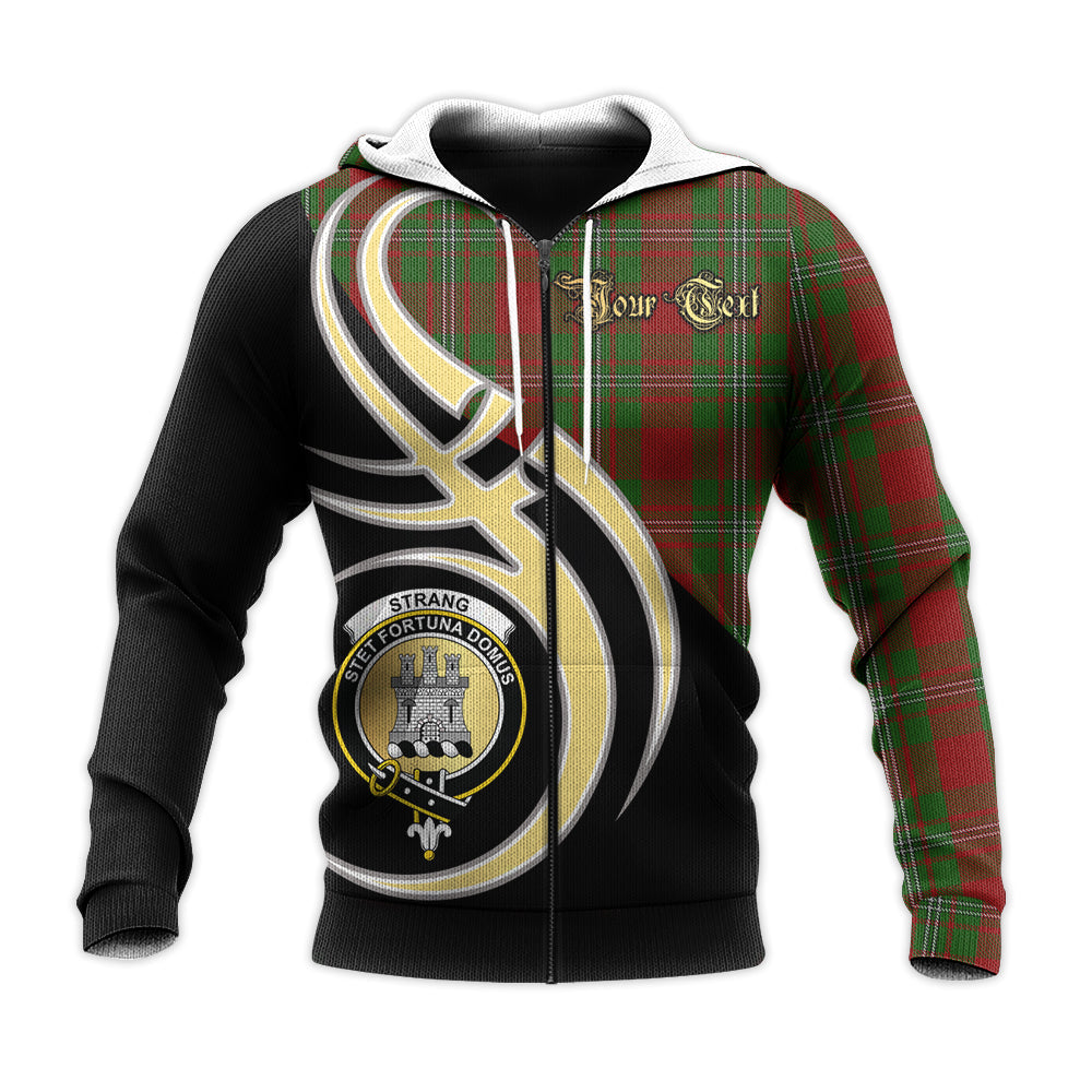 Printivon Strange Clan Believe In Me Crest Tartan Knitted Hoodie Custom Your Text