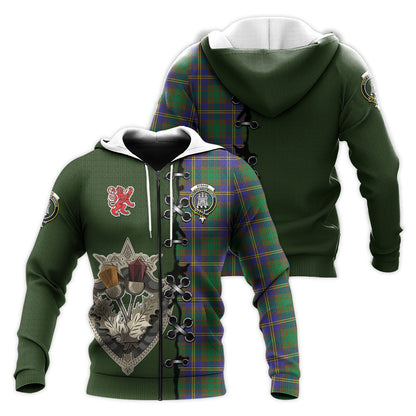 Printivon Strange Of Balkaskie Tartan Hoodie Lion Rampant And Celtic Thistle Style