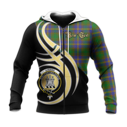 Printivon Strange Of Balkaskie Clan Believe In Me Crest Tartan Knitted Hoodie Custom Your Text