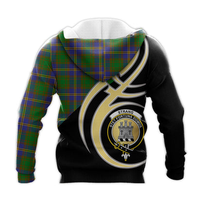 Printivon Strange Of Balkaskie Clan Believe In Me Crest Tartan Knitted Hoodie Custom Your Text