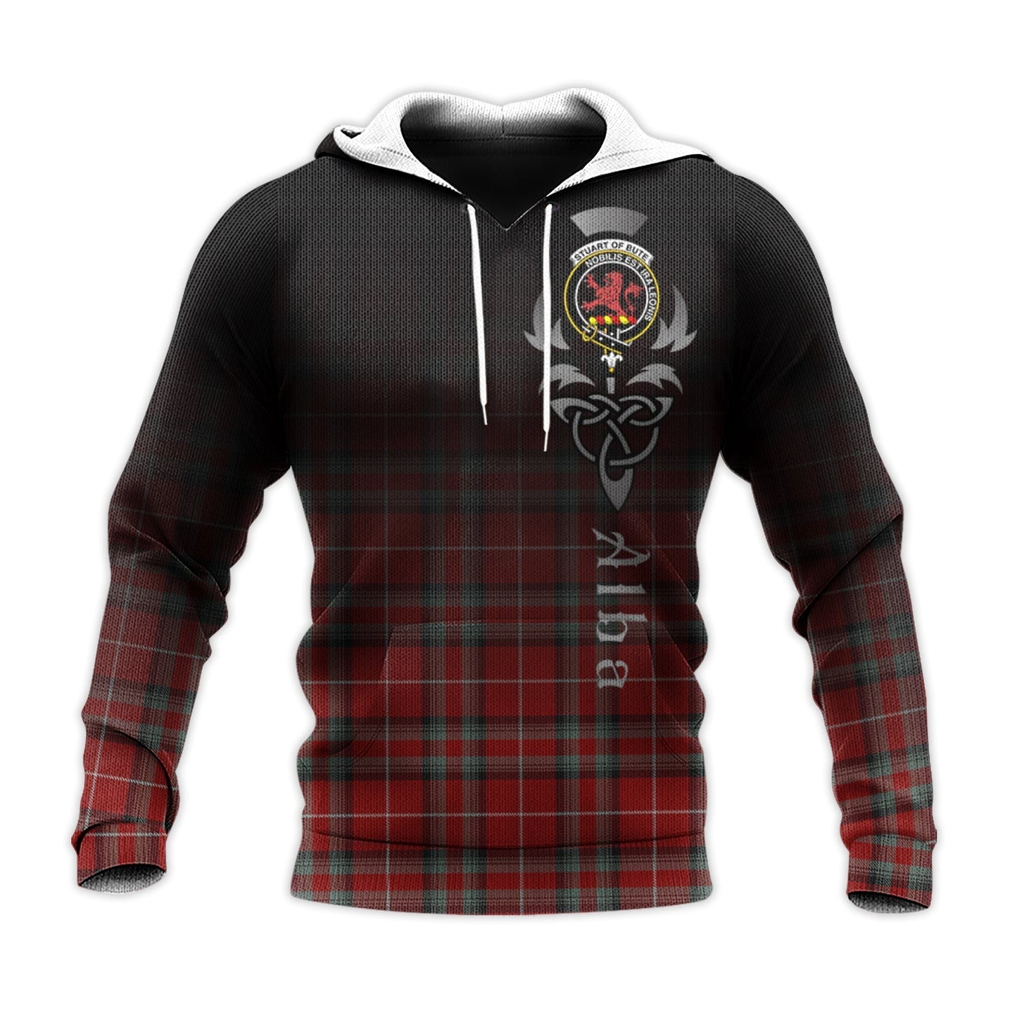 Printivon Stuart Of Bute Tartan Crest Alba Celtic Hoodie