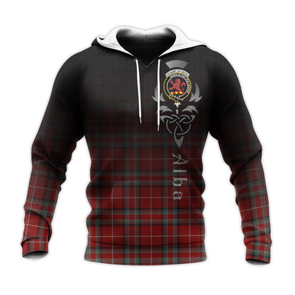 Printivon Stuart Of Bute Tartan Crest Alba Celtic Hoodie