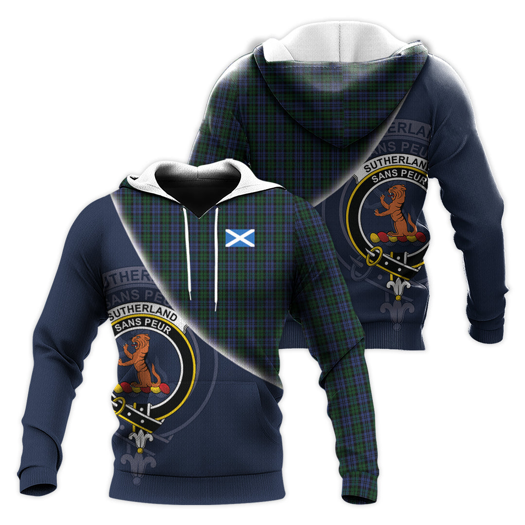 Printivon Sutherland Tartan Scottish Crest Hoodie