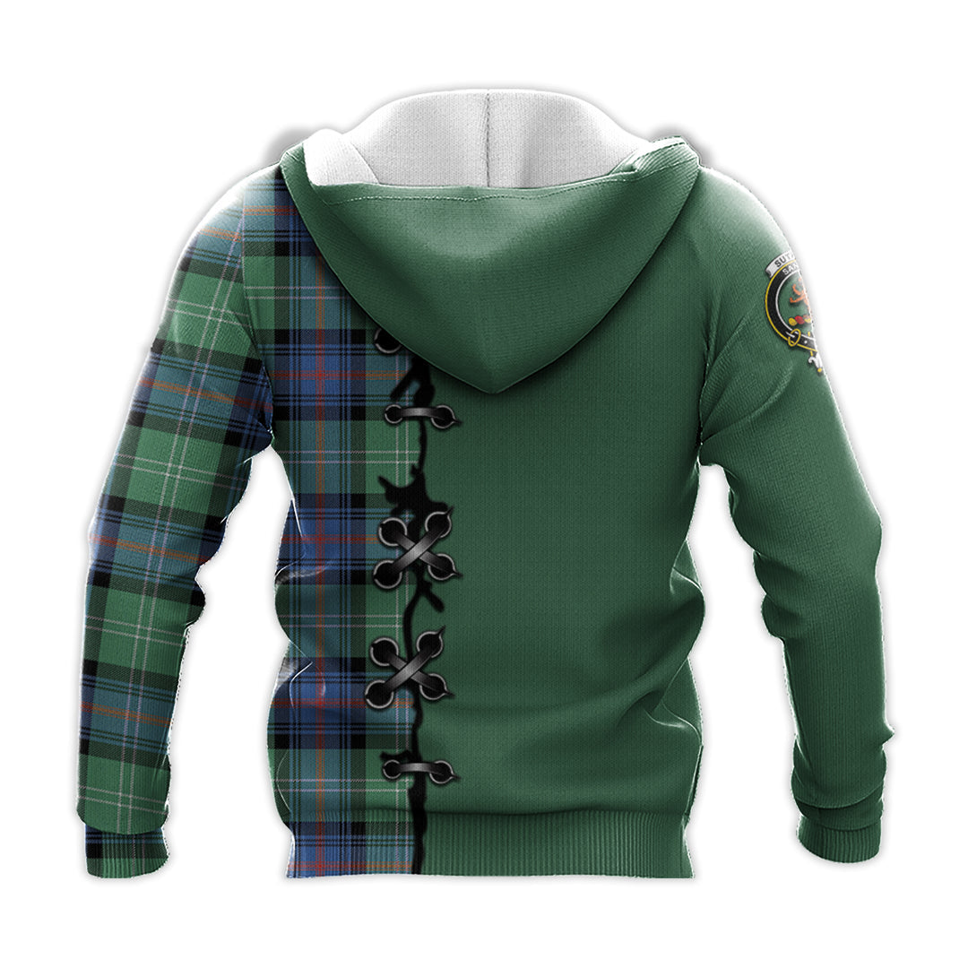 Printivon Sutherland Ancient Tartan Hoodie Lion Rampant And Celtic Thistle Style