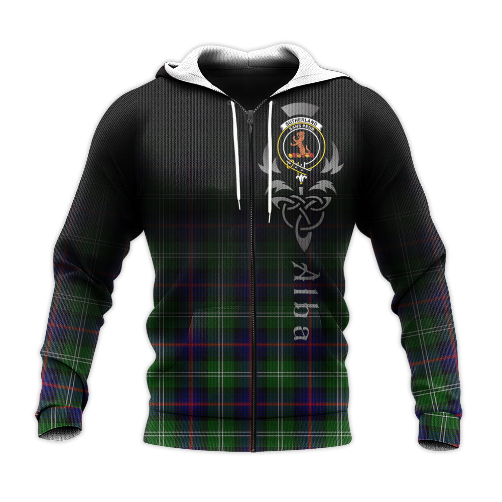 Printivon Sutherland Modern Tartan Crest Alba Celtic Hoodie