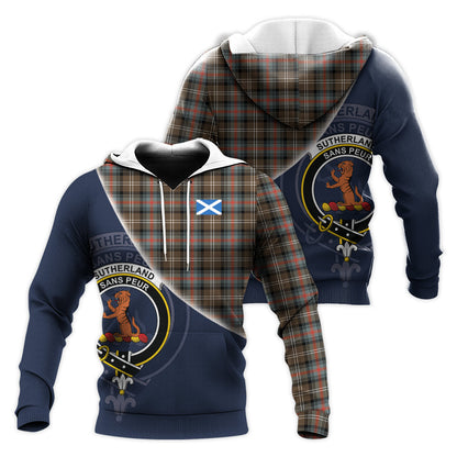 Printivon Sutherland Weathered Tartan Scottish Crest Hoodie