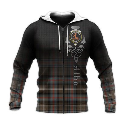 Printivon Sutherland Weathered Tartan Crest Alba Celtic Hoodie
