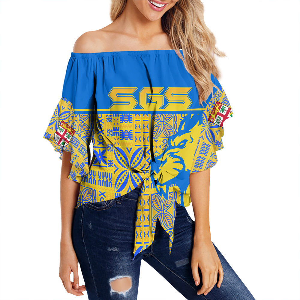Suva Grammar School Off Shoulder Wrap Waist Top