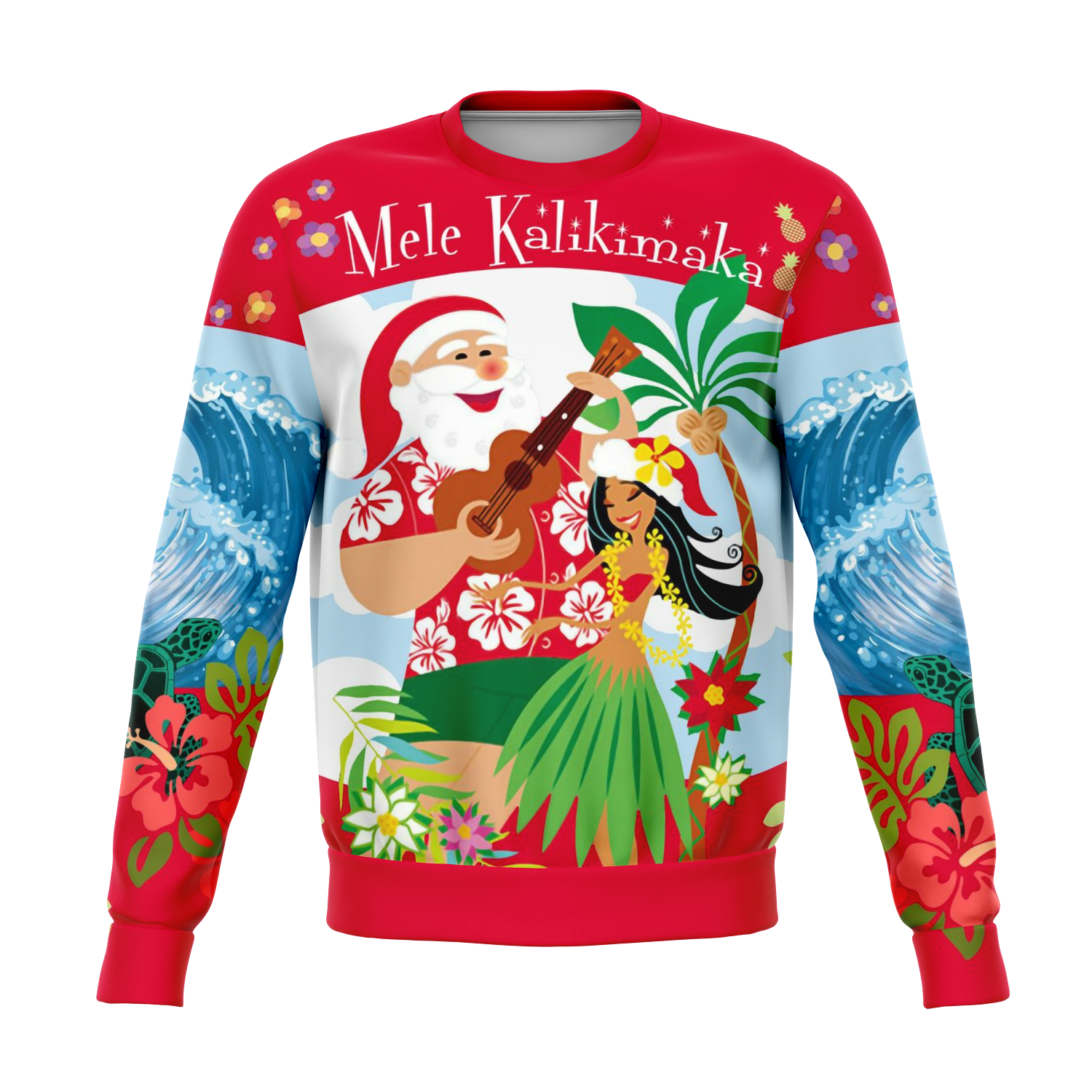 Hawaii Christmas Sweatshirt Mele Kalikimaka Santa Claus
