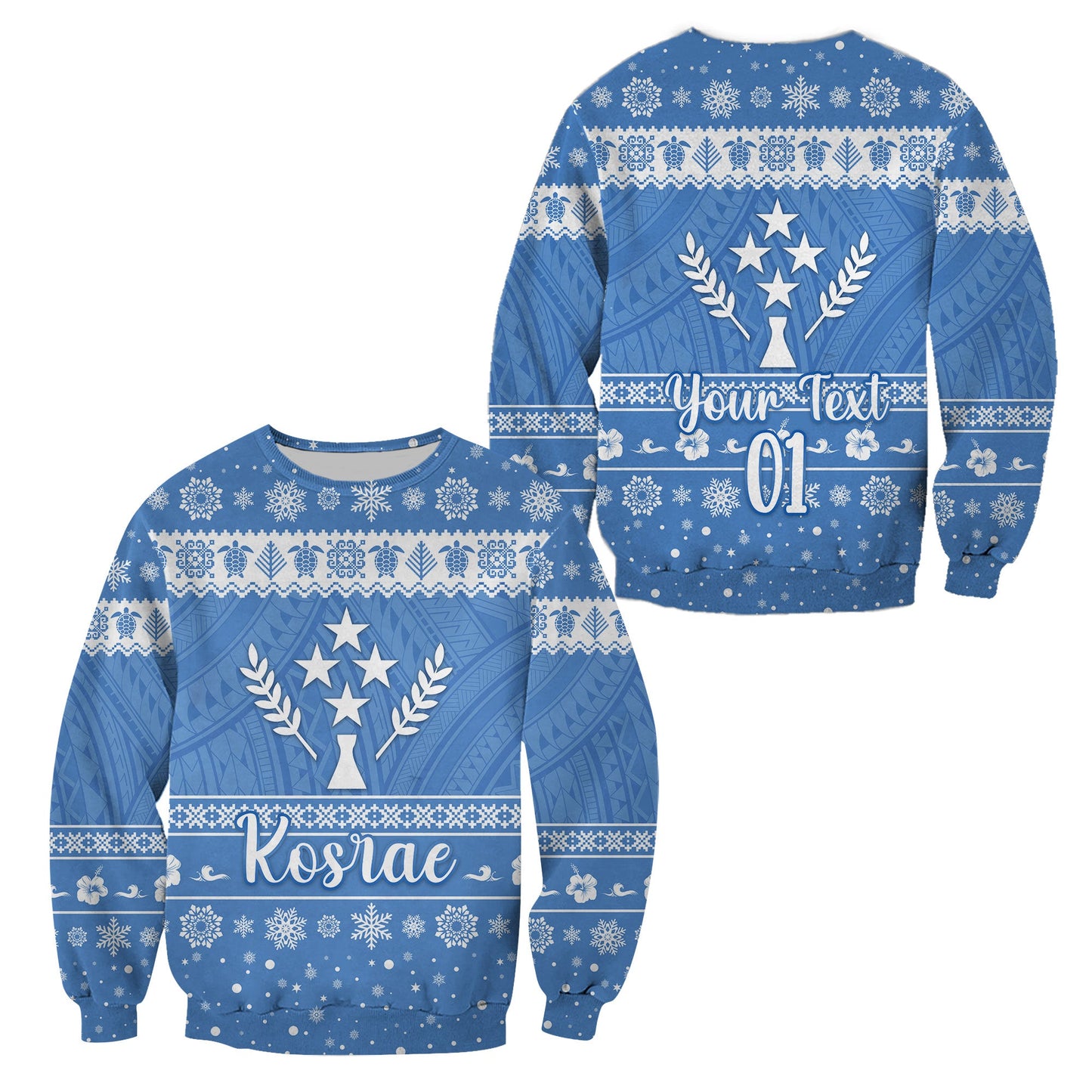 Custom Personalised FSM Kosrae Christmas Sweatshirt Simple Style