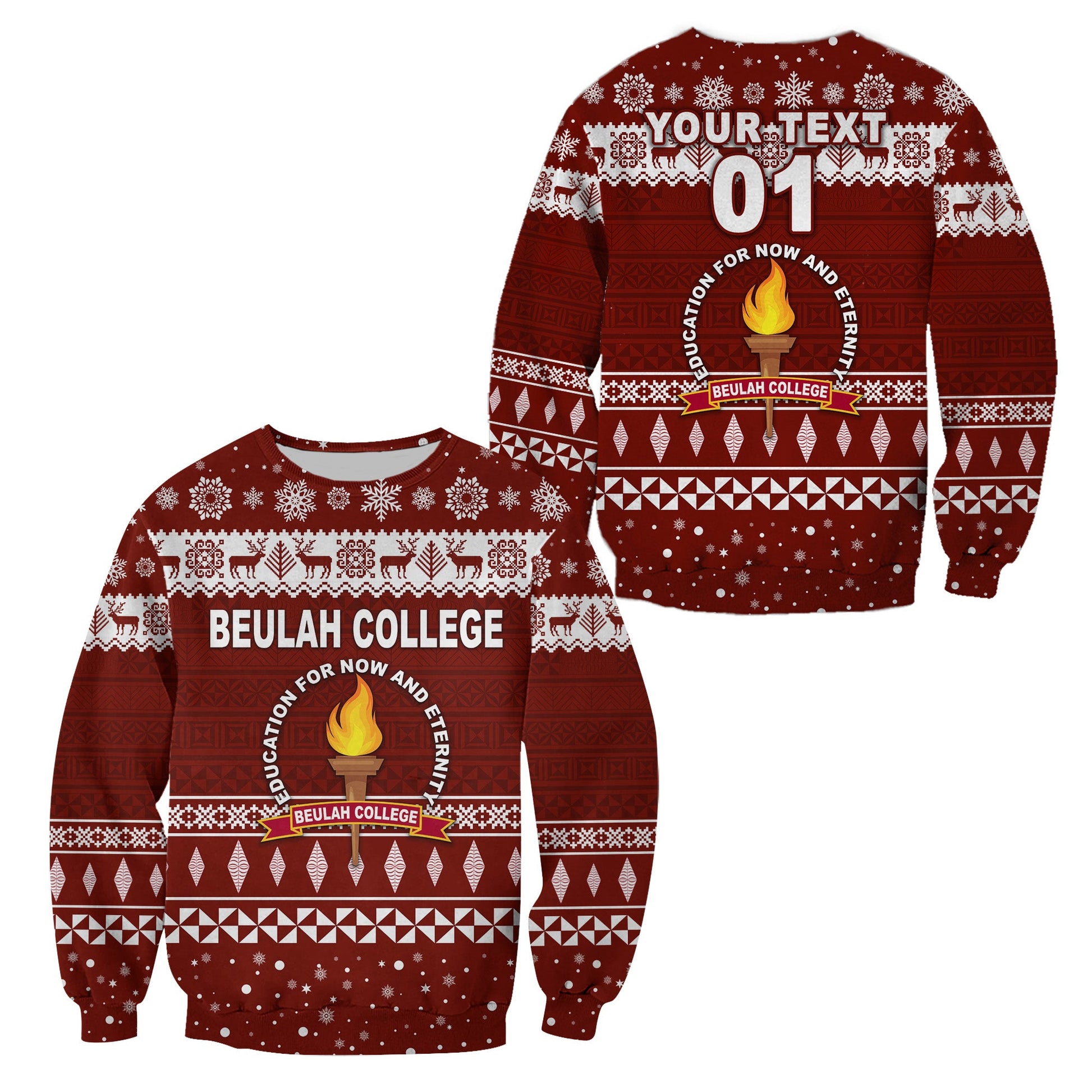 Custom Personalised Tonga Beulah College Christmas Sweatshirt Simple Style