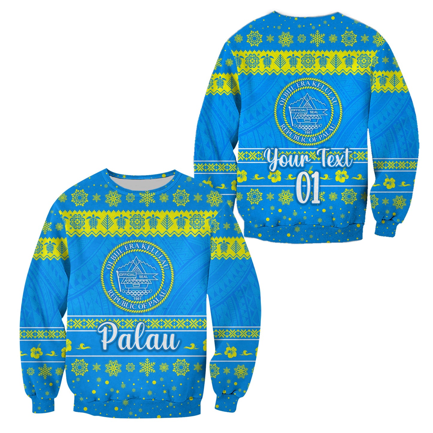 Custom Personalised Palau Christmas Sweatshirt Simple Style