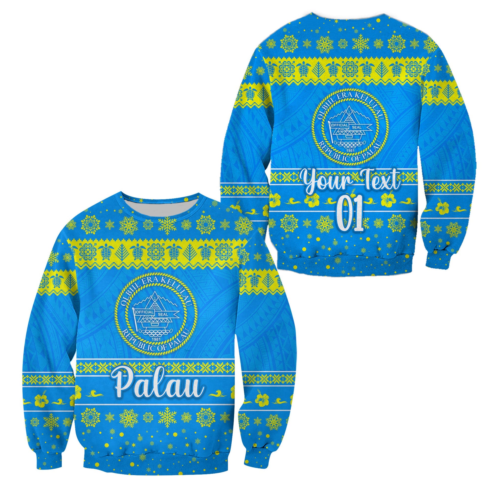 Custom Personalised Palau Christmas Sweatshirt Simple Style