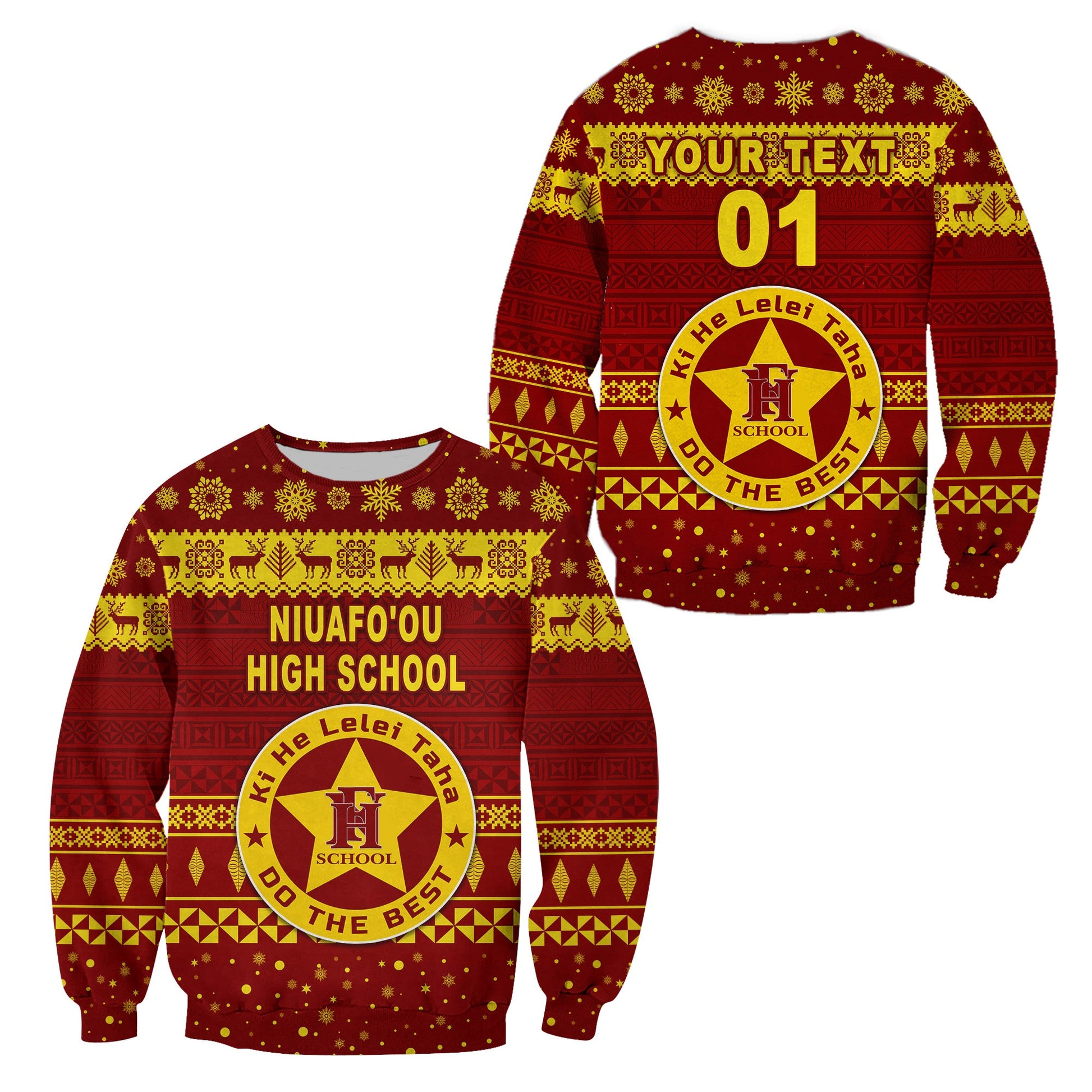 Custom Personalised Niuafo'ou High School Christmas Sweatshirt Simple Style
