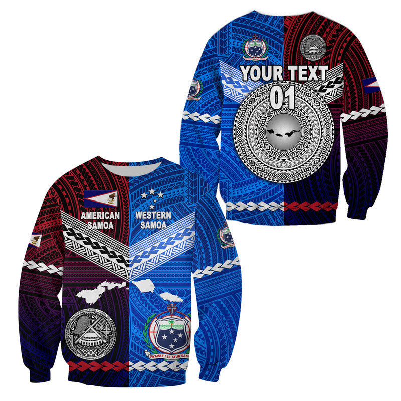 Custom Personalised American Samoa And Western Samoa Sweatshirt Together
