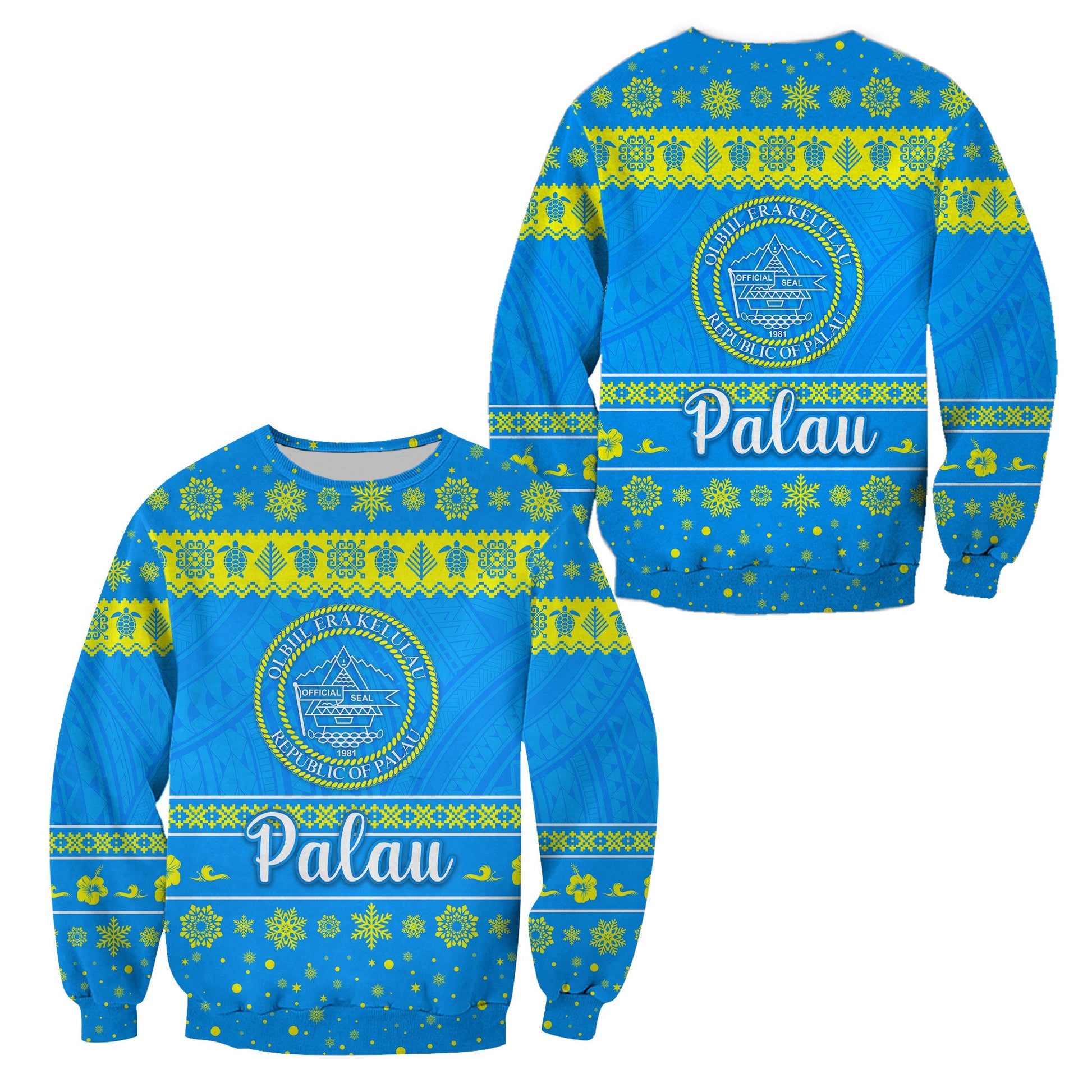 Palau Christmas Sweatshirt Simple Style
