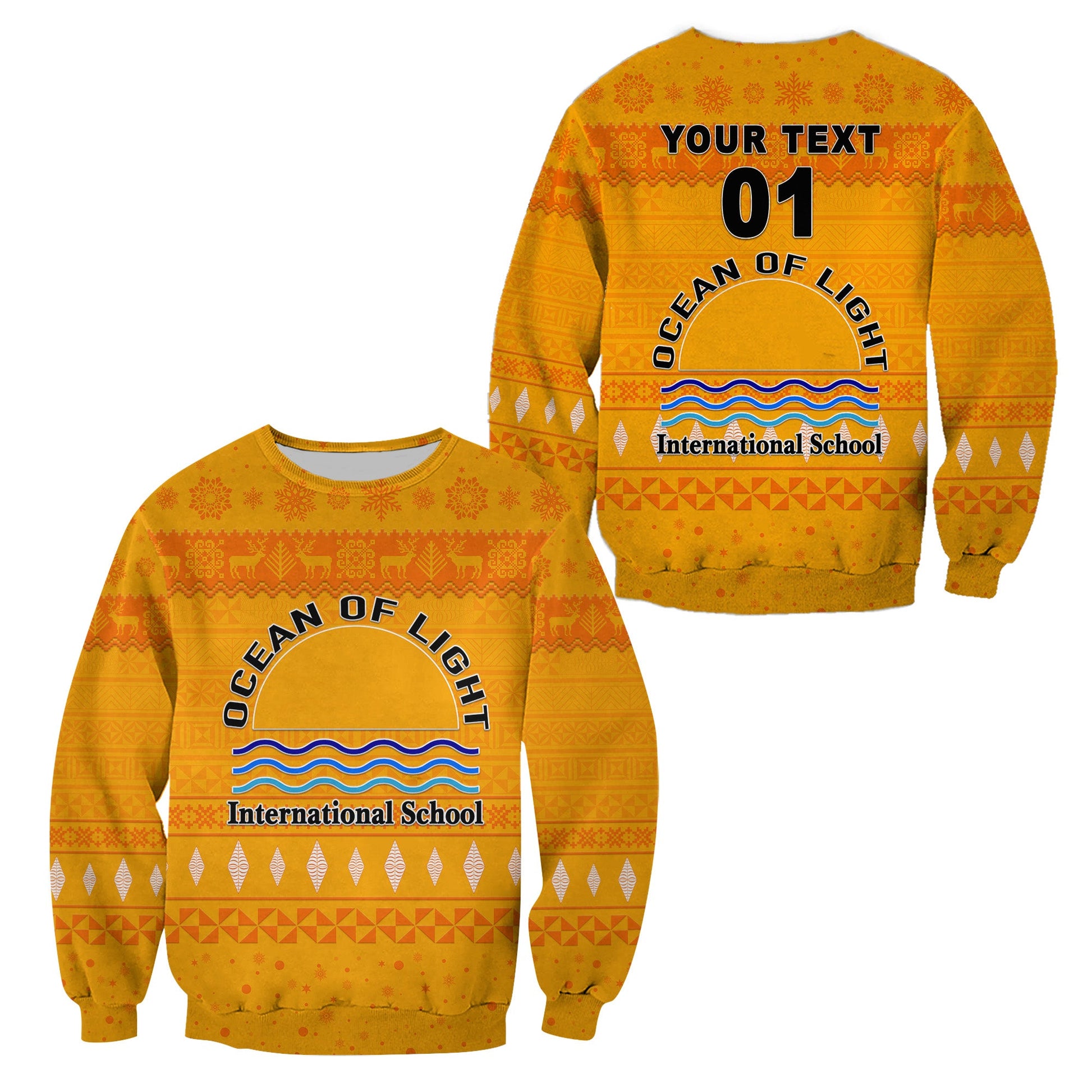 Custom Personalised Ocean of Light International School Christmas Sweatshirt Simple Style