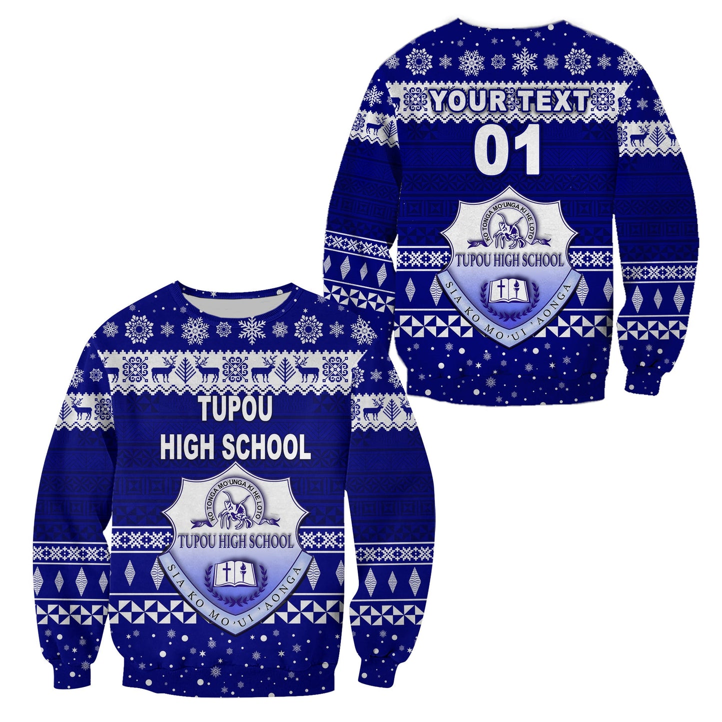 Custom Personalised Tupou High School Christmas Sweatshirt Simple Style