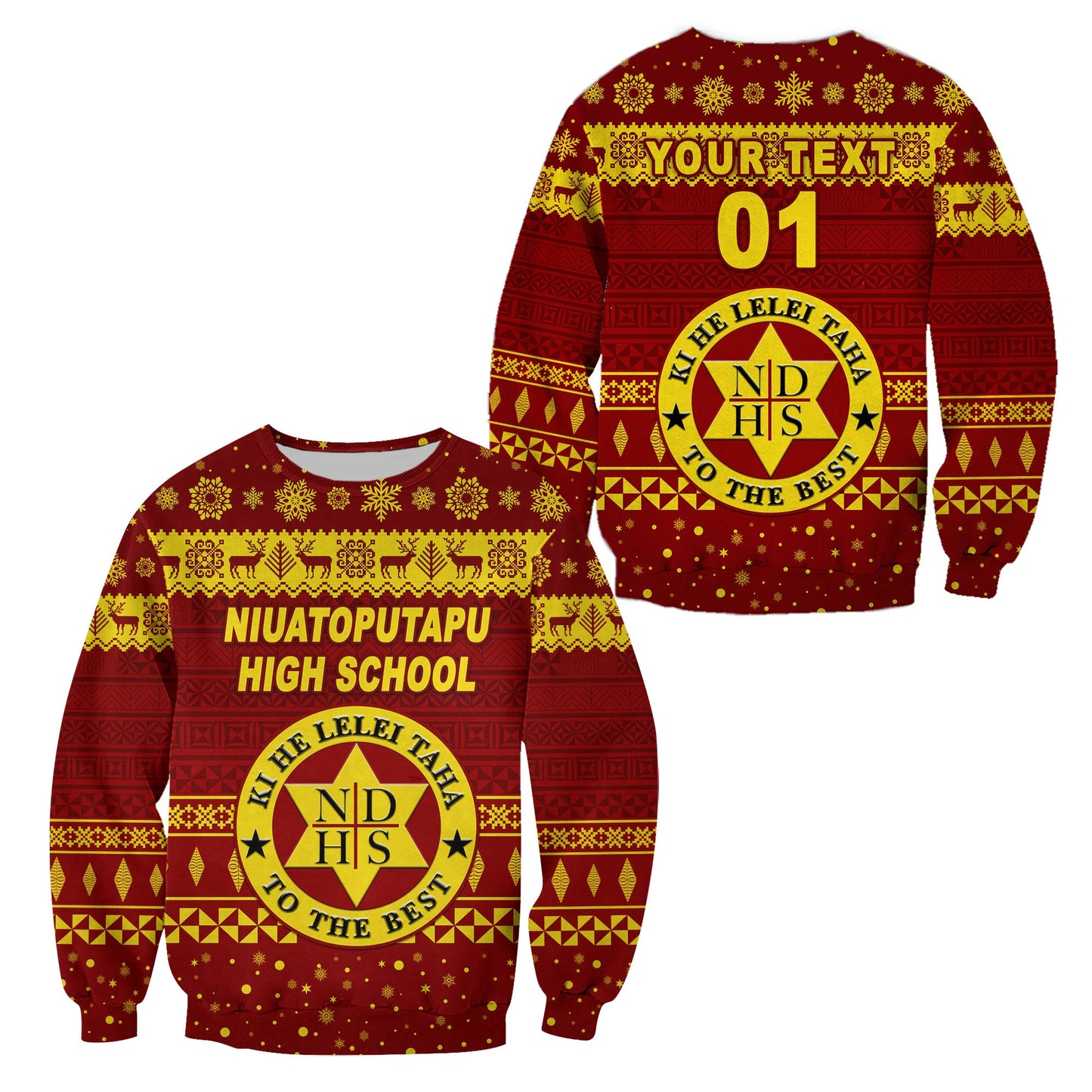 Custom Personalised Niuatoputapu High School Christmas Sweatshirt Simple Style