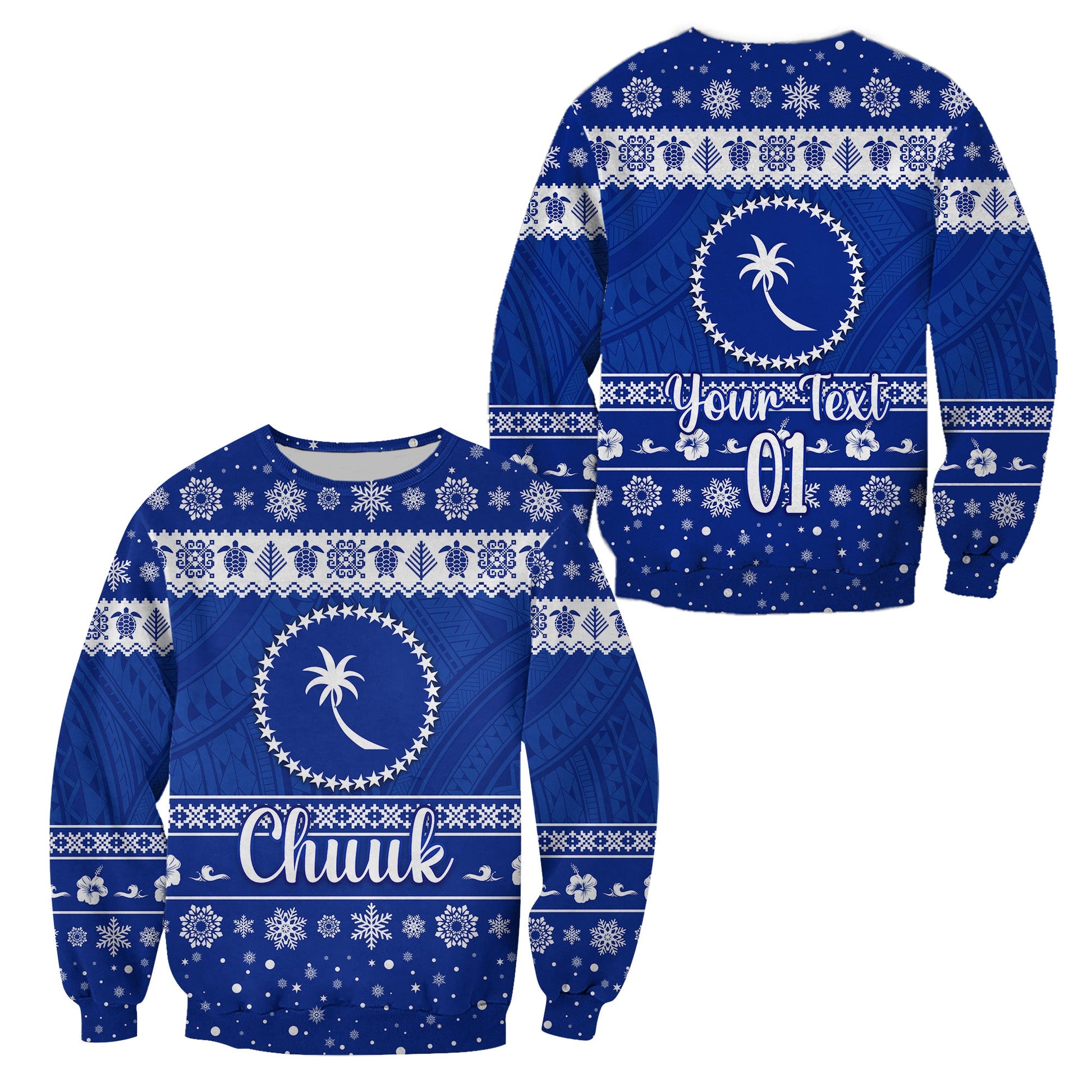 Custom Personalised FSM Chuuk Christmas Sweatshirt Simple Style