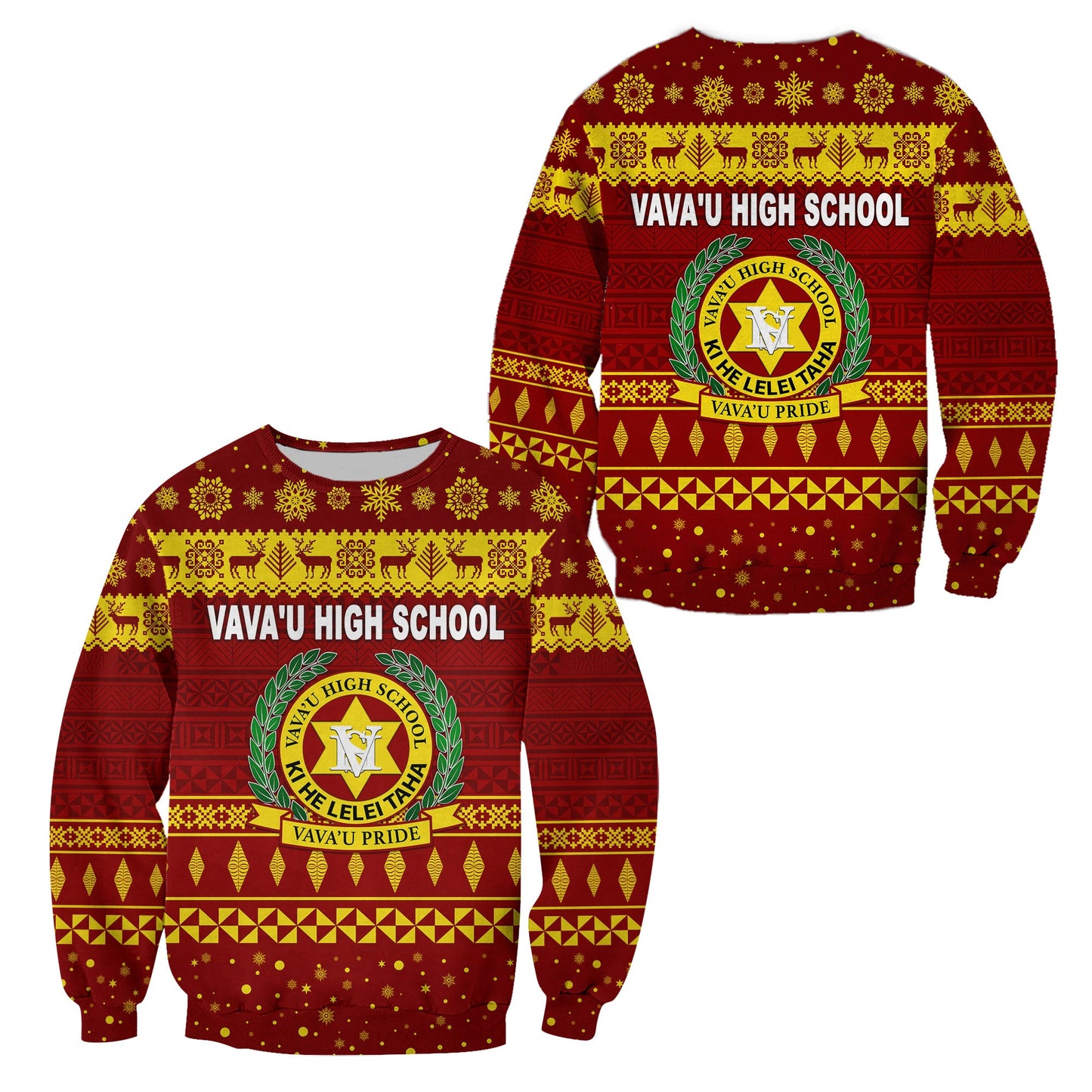 Vava'u High School Christmas Sweatshirt Simple Style Maroon