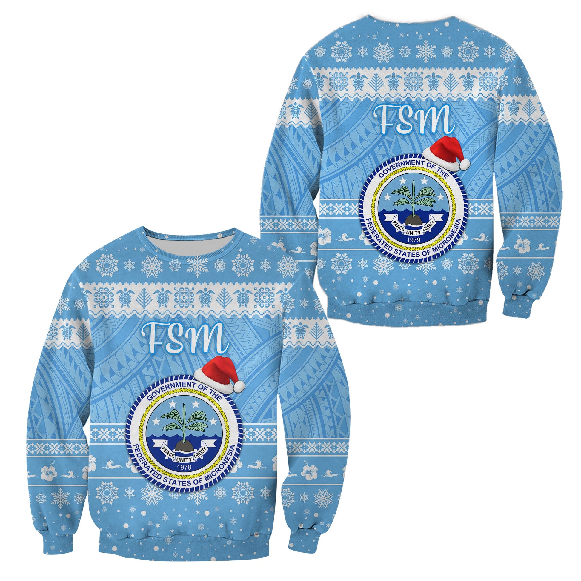Federated States of Micronesia Christmas Sweatshirt Simple Style FSM Seal
