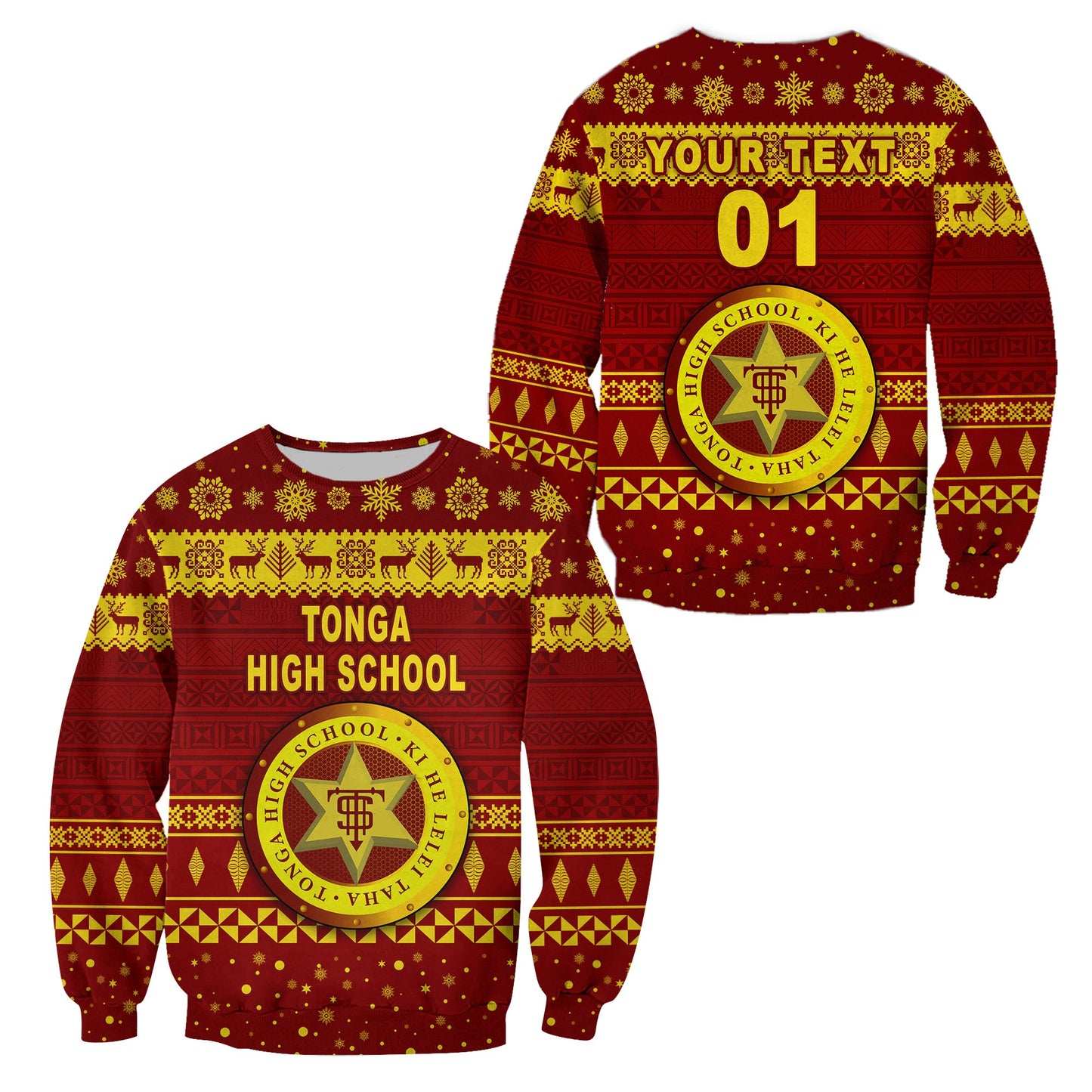 Custom Personalised Tonga High School Christmas Sweatshirt Simple Style