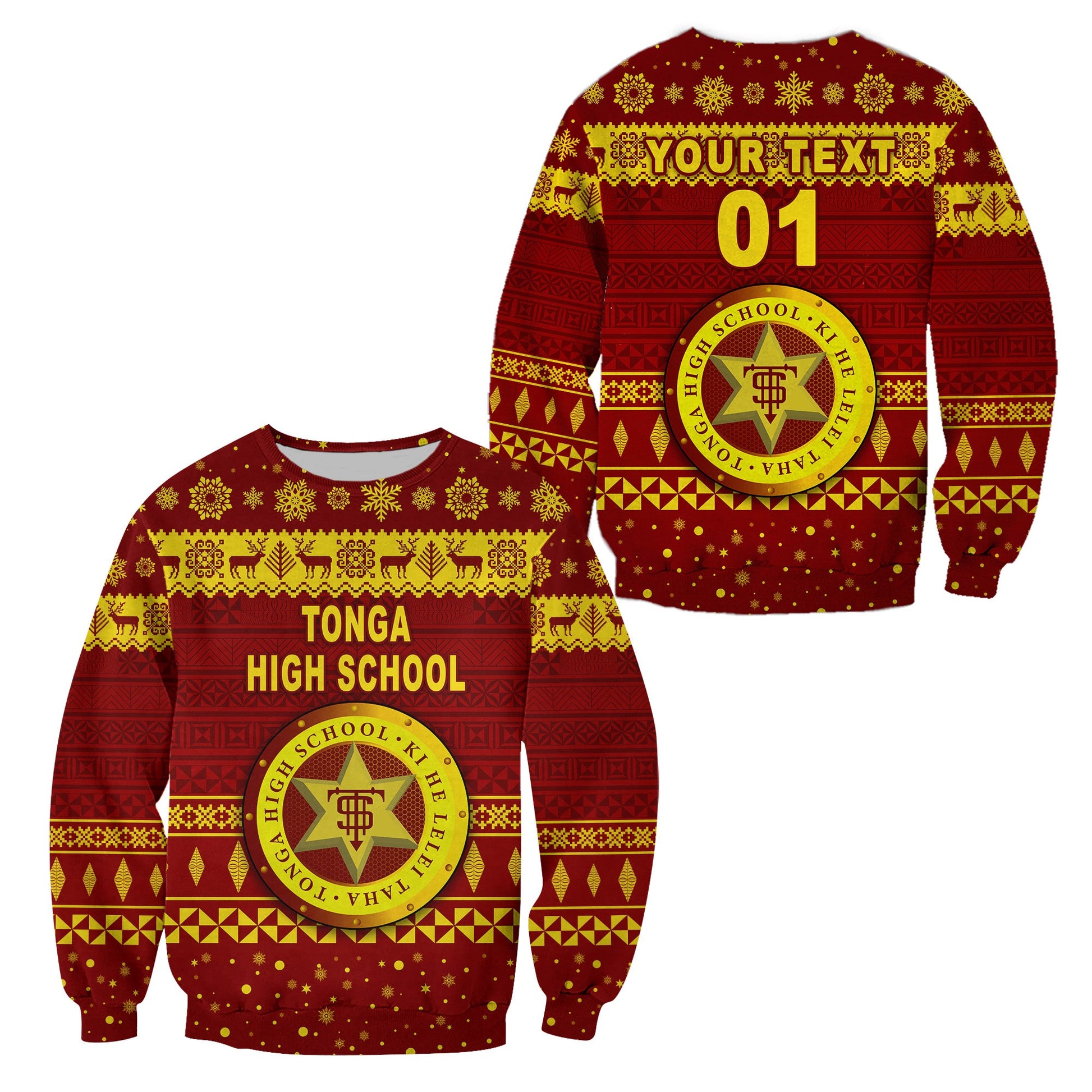 Custom Personalised Tonga High School Christmas Sweatshirt Simple Style
