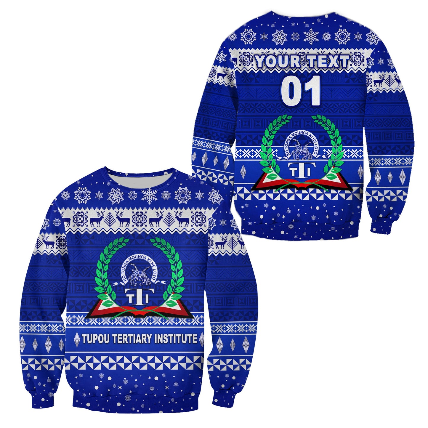 Custom Personalised Tupou Tertiary Institute Christmas Sweatshirt Simple Style