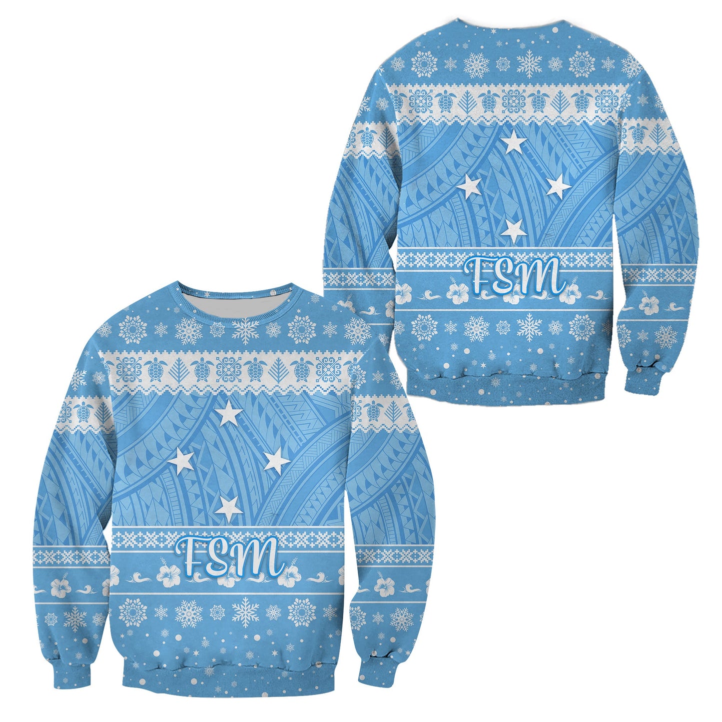 Federated States of Micronesia Christmas Sweatshirt Simple Style FSM Flag