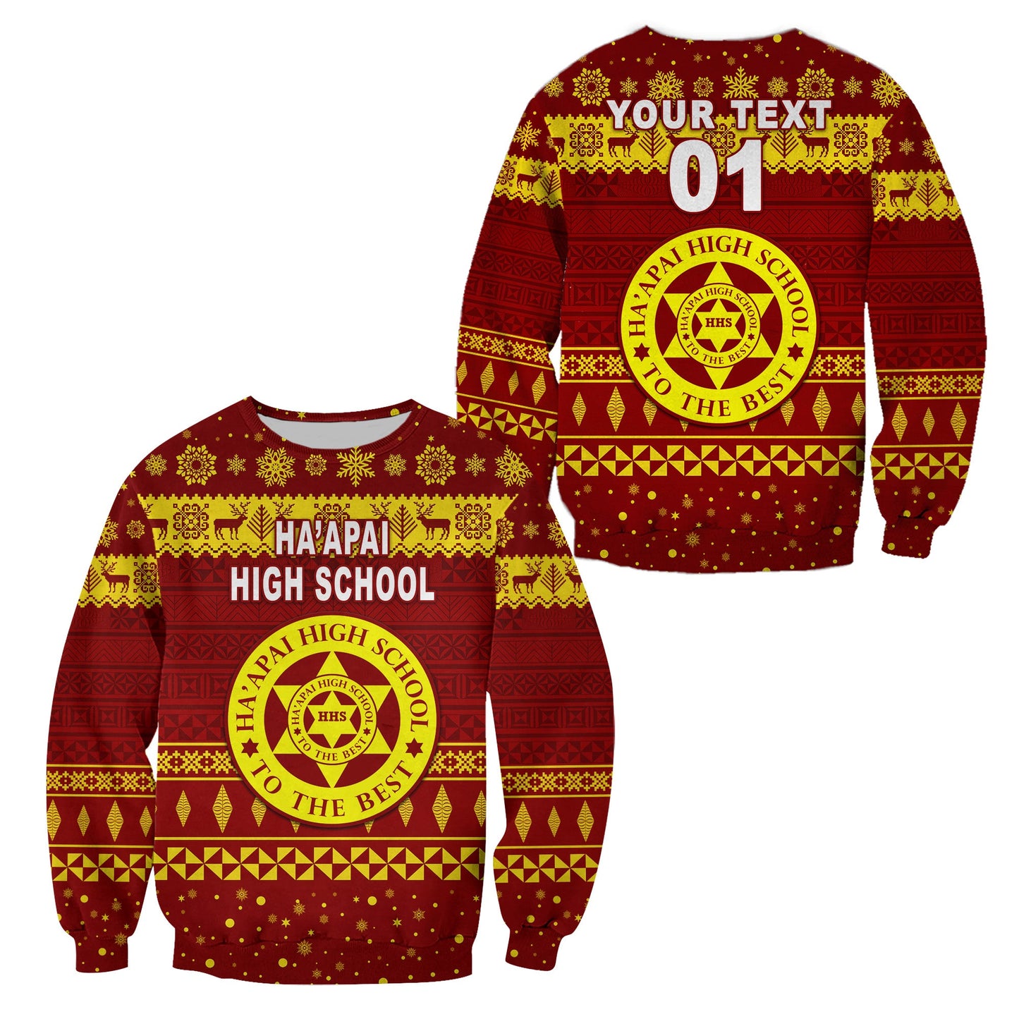 Custom Personalised Ha'apai High School Christmas Sweatshirt Simple Style