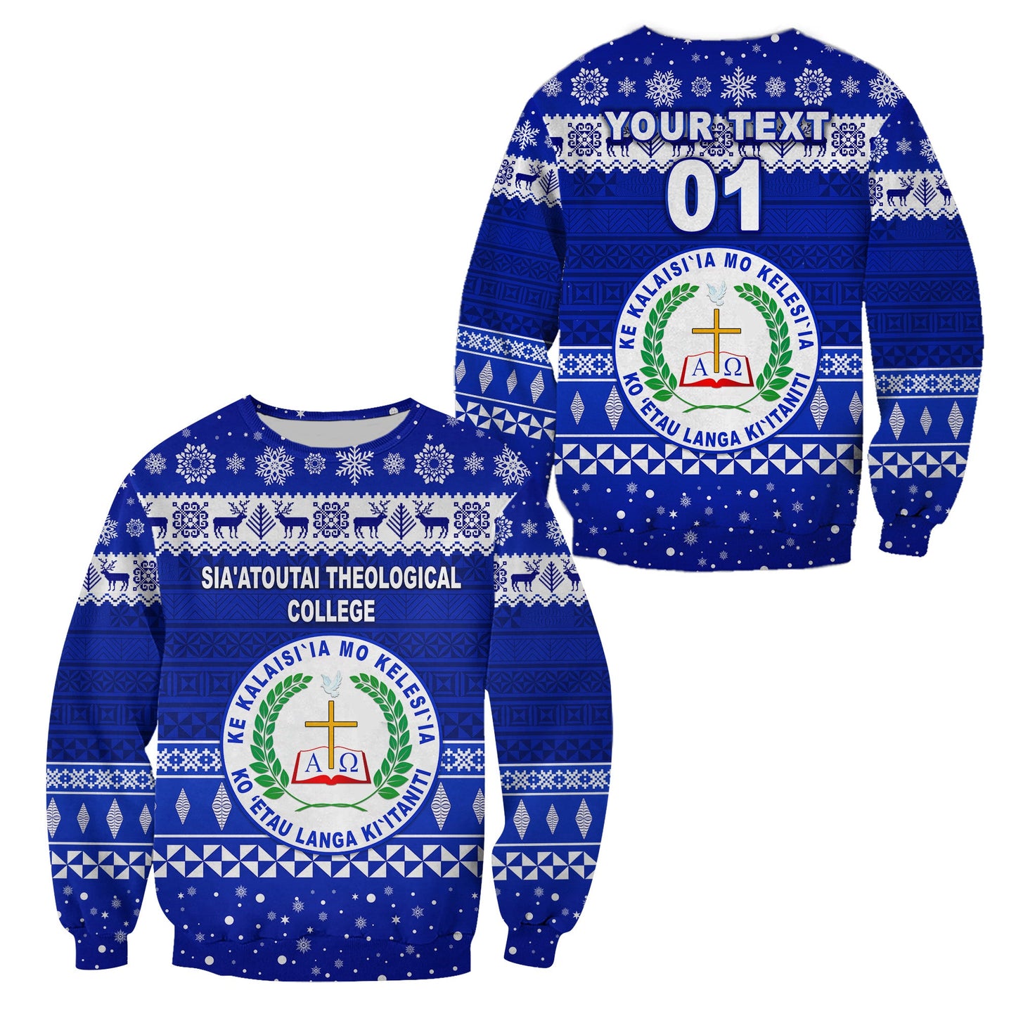 Custom Personalised Sia'atoutai Theological College Christmas Sweatshirt Simple Style