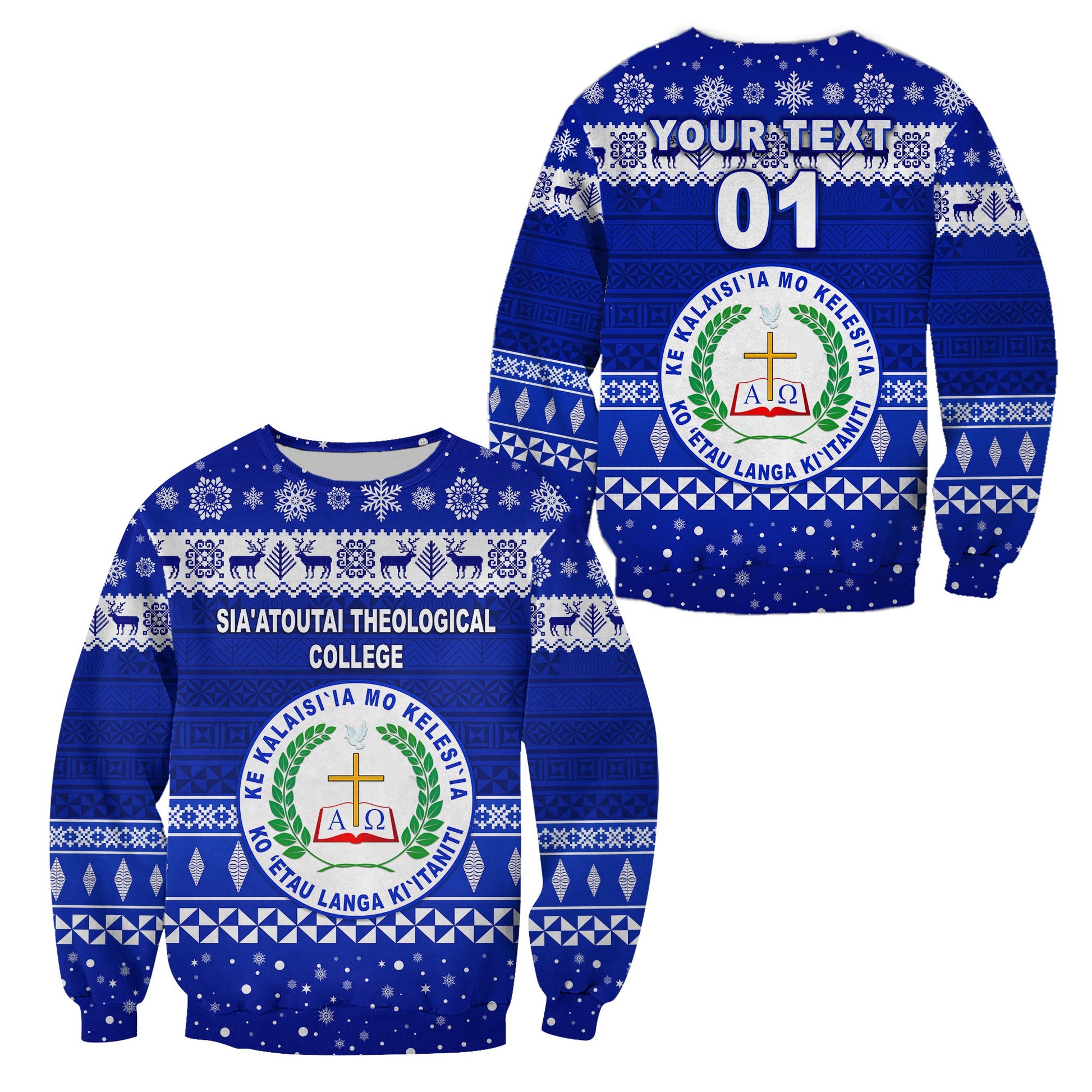 Custom Personalised Sia'atoutai Theological College Christmas Sweatshirt Simple Style