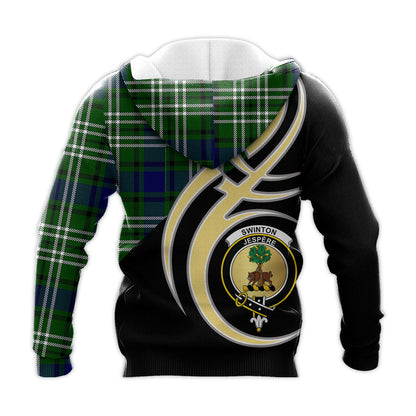 Printivon Swinton Clan Believe In Me Crest Tartan Knitted Hoodie Custom Your Text