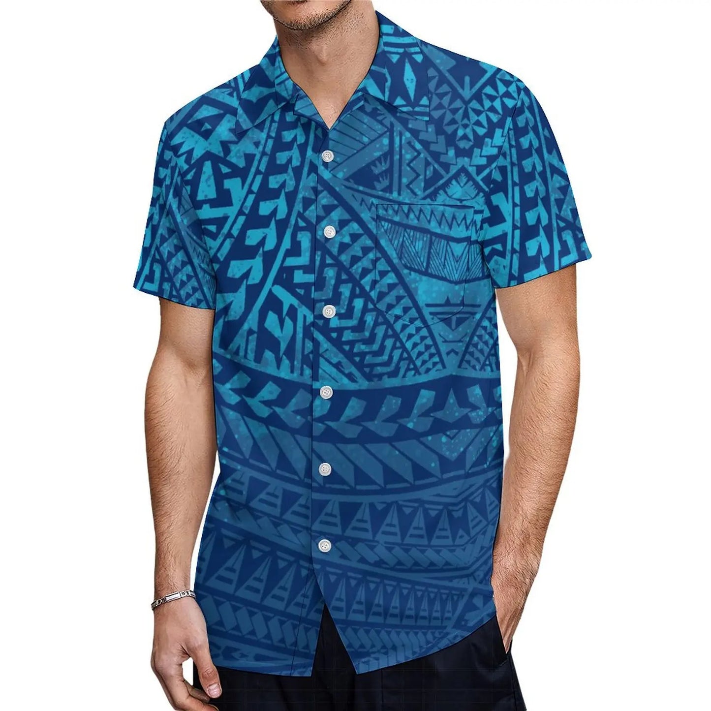Polynesian Tribal Pattern Couple Clothing Tropical Fishtail Dress And Hawaiian Shirt Matching Outfit For Couple