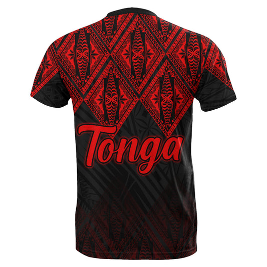 Tonga T Shirt Ngatu Black And Red Style