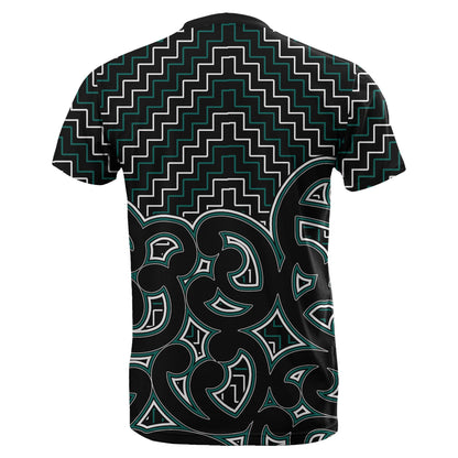 New Zealand T Shirt Maori Graphic Tee Patterns Green