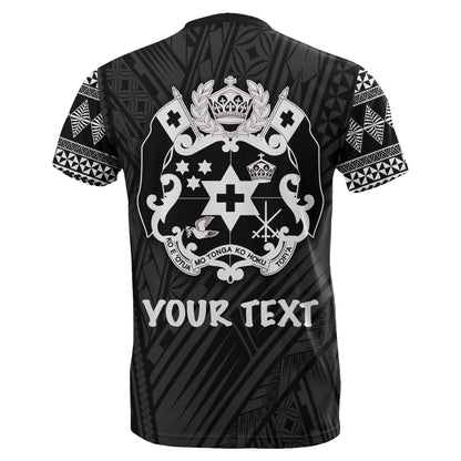 Custom Personalised Tonga T Shirt Ngatu Black Style
