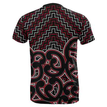 New Zealand T Shirt Maori Graphic Tee Patterns Red