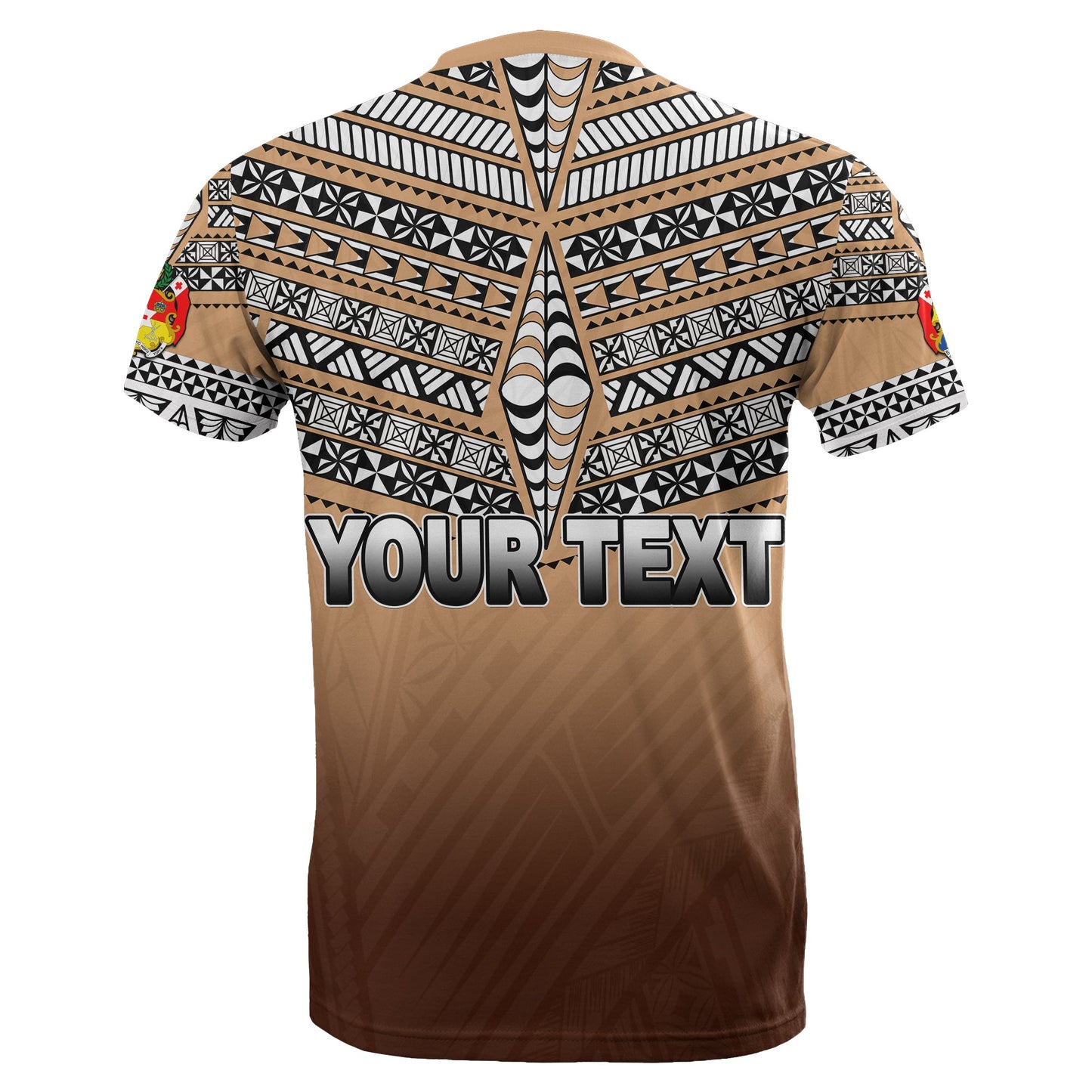 Custom Personalised Tonga T Shirt Ngatu Polynesian Gold Style