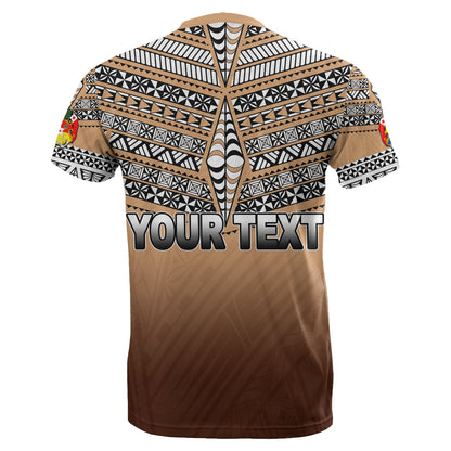 Custom Personalised Tonga T Shirt Ngatu Polynesian Gold Style
