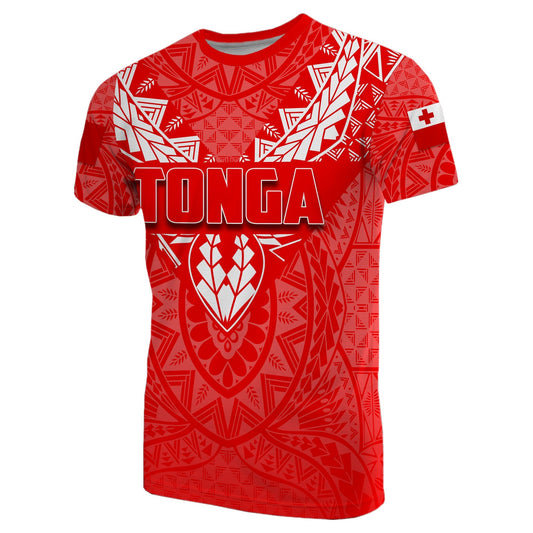 Tonga Rugby T - Shirt Polynesian With Coat Of Arms Style