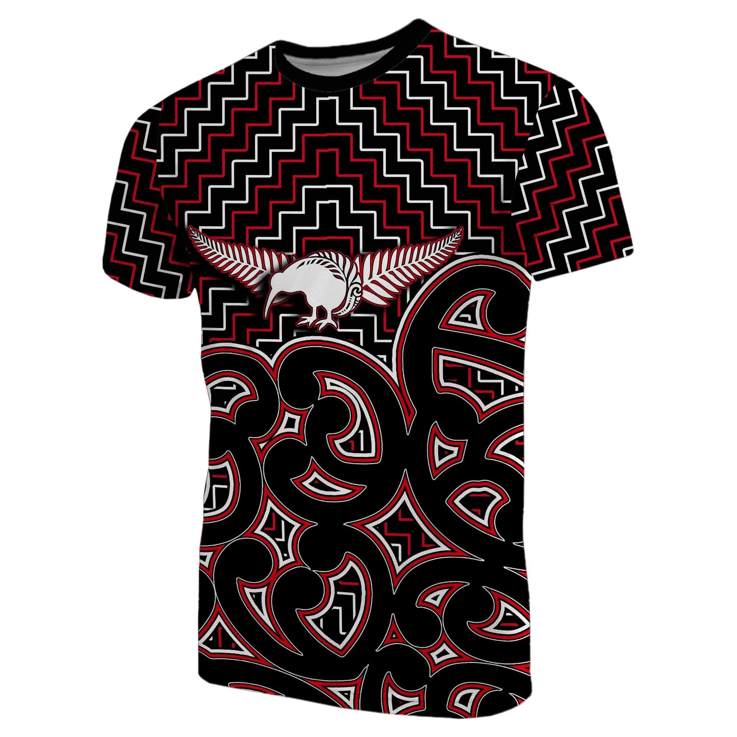New Zealand T Shirt Maori Graphic Tee Patterns Red