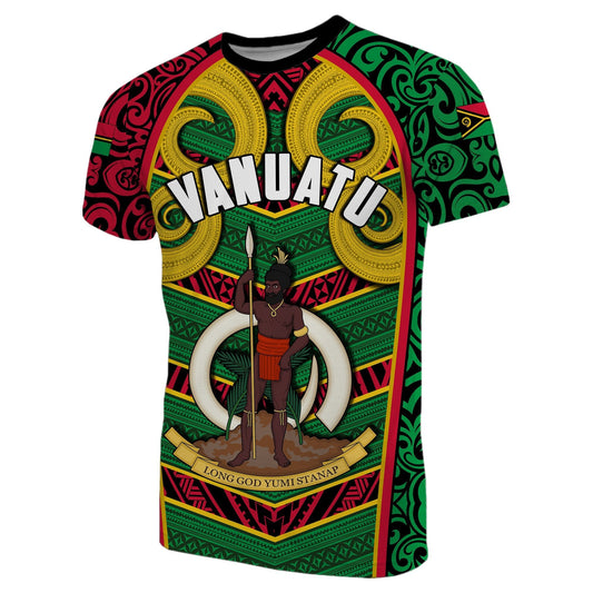 Vanuatu T-Shirt Pig Tusk Polynesian Coat Of Arms