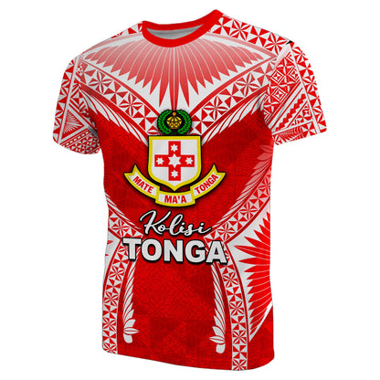Custom Personalised Kolisi Tonga T Shirt Red Style
