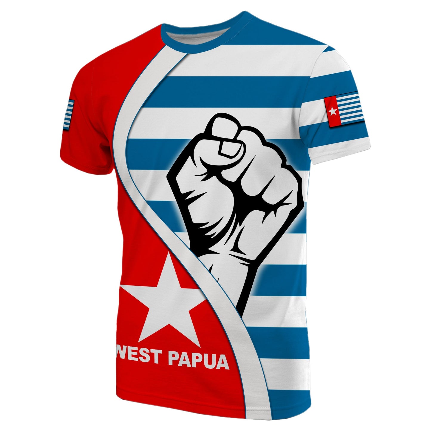 West Papua T Shirt Clenched Hands Flag